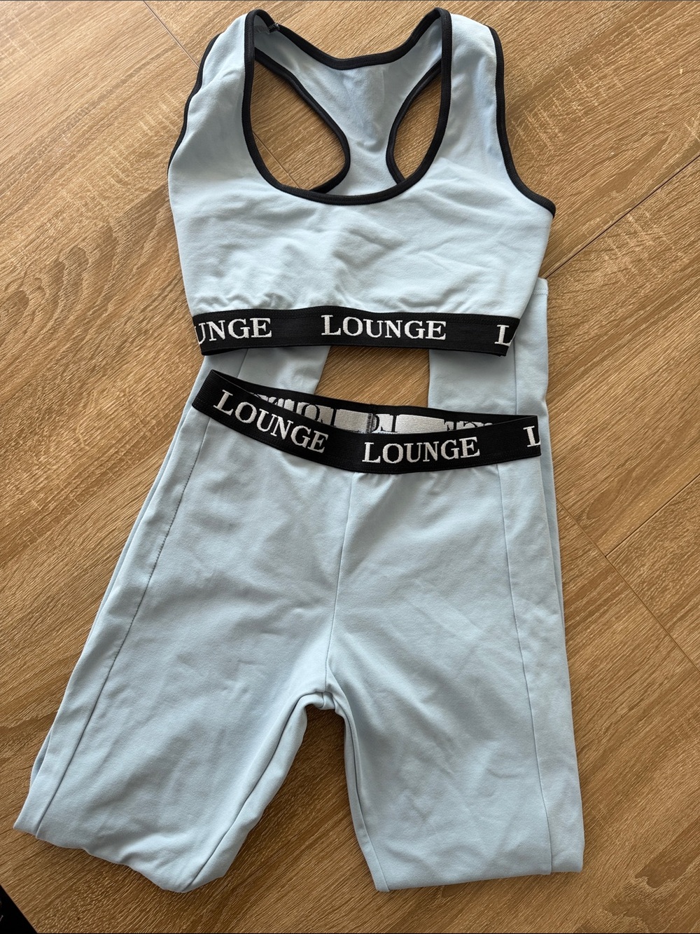 Lounge Light Blue Sports Bra & Biker Shorts Set - Lounge